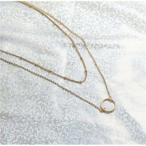 Layered Heart Necklace Pendant Handmade 18k Gold Plated Dainty Gold Choker - Picture 7 of 7